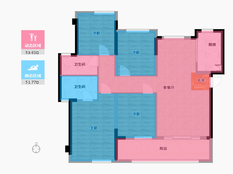 福建省-宁德市-世茂・云颂-100.00-户型库-动静分区