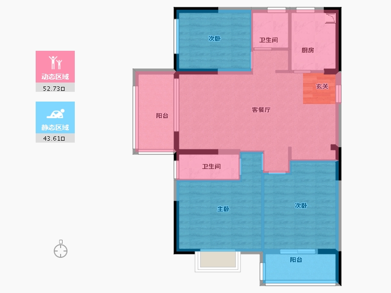 福建省-宁德市-宁德世通现代城-86.35-户型库-动静分区