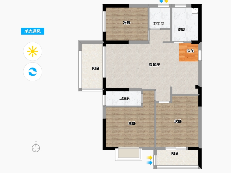 福建省-宁德市-宁德世通现代城-86.35-户型库-采光通风