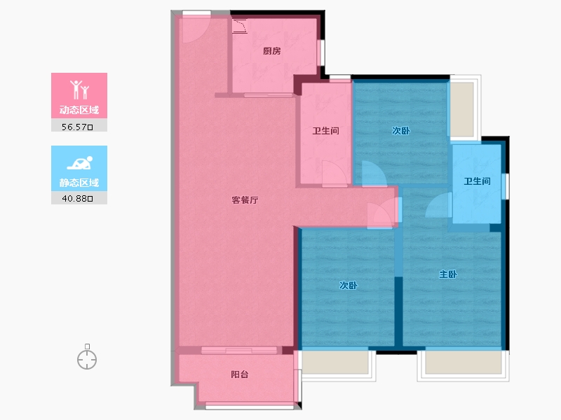 湖南省-湘潭市-美的国宾府-87.51-户型库-动静分区