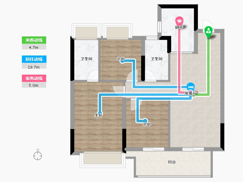 江苏省-南通市-卓越华宸世纪-80.80-户型库-动静线