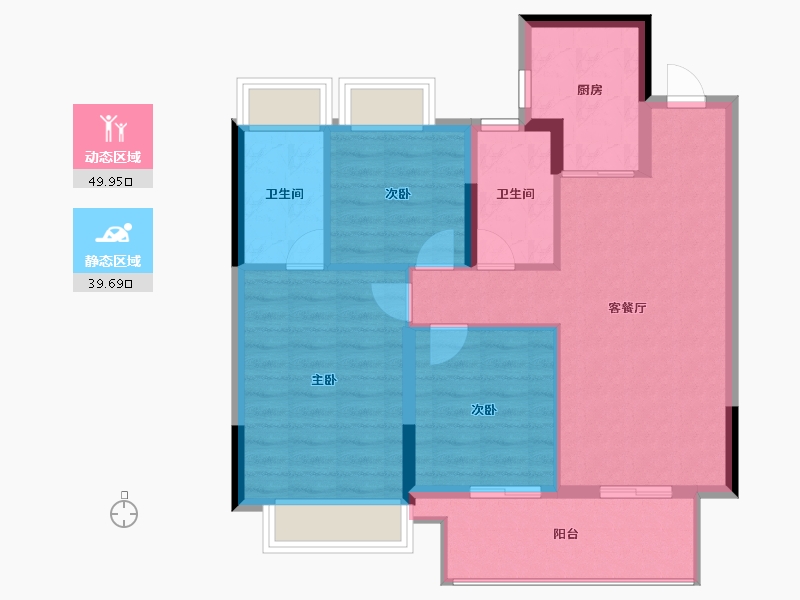 江苏省-南通市-卓越华宸世纪-80.80-户型库-动静分区