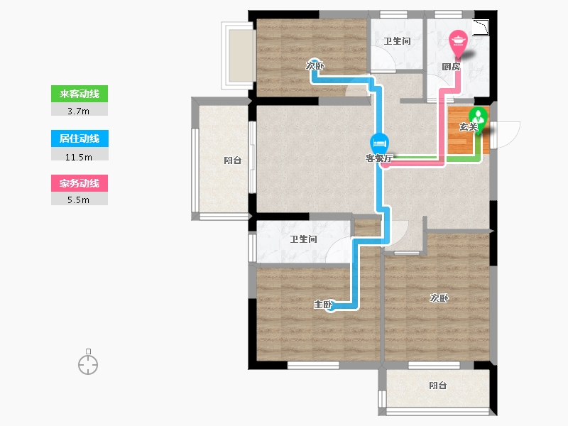 福建省-宁德市-宁德世通现代城-83.19-户型库-动静线