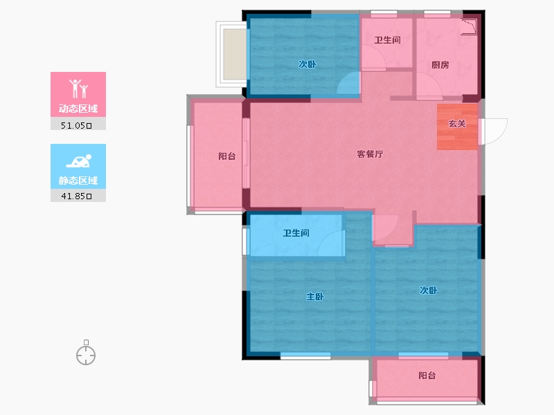 福建省-宁德市-宁德世通现代城-83.19-户型库-动静分区