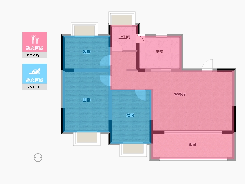 江苏省-南通市-海门阅湖-84.01-户型库-动静分区