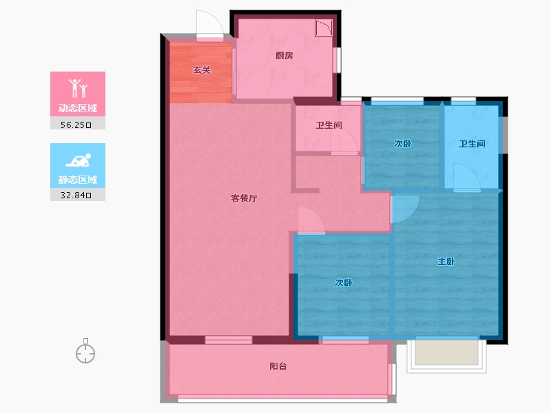 福建省-宁德市-建发・天行玺院-80.00-户型库-动静分区