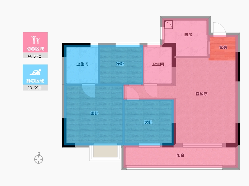 福建省-宁德市-宁德世通现代城-71.21-户型库-动静分区