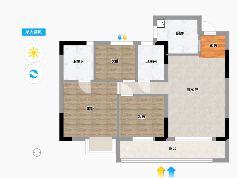 福建省-宁德市-宁德世通现代城-71.21-户型库-采光通风