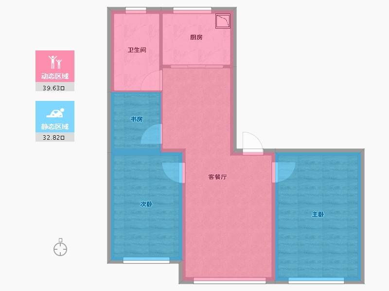 辽宁省-丹东市-芙蓉怡景苑-64.44-户型库-动静分区