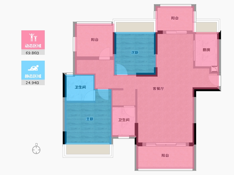 广东省-江门市-东方御璟苑-84.49-户型库-动静分区