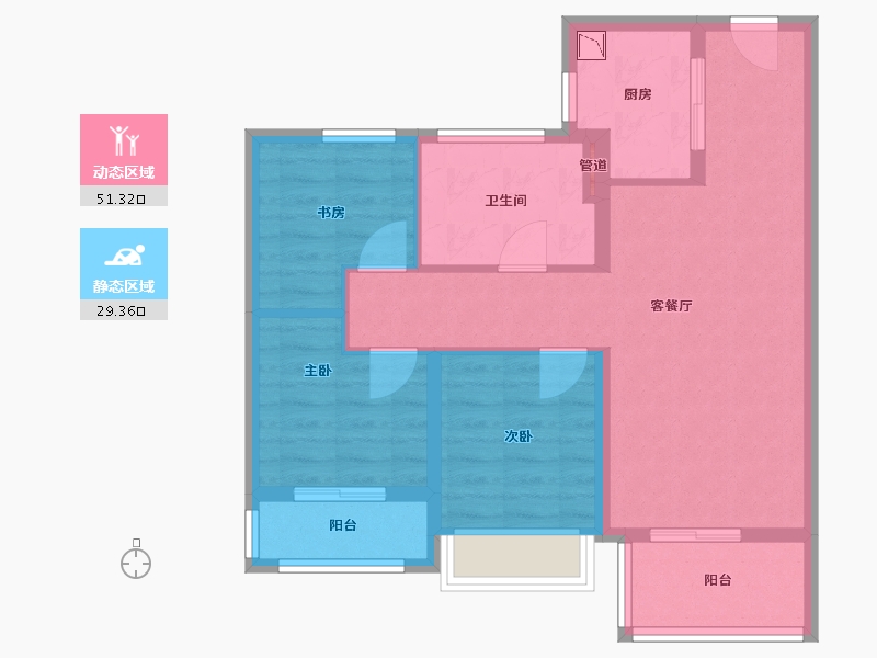 浙江省-台州市-台州万科城-71.20-户型库-动静分区