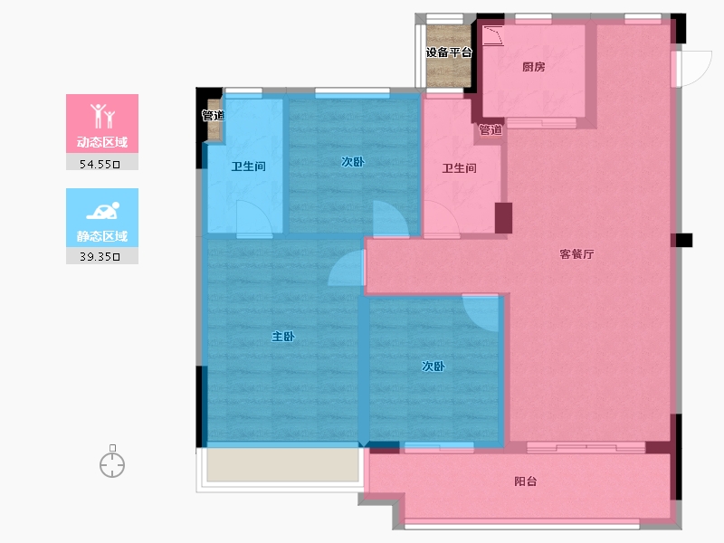 浙江省-台州市-旭辉府-85.60-户型库-动静分区