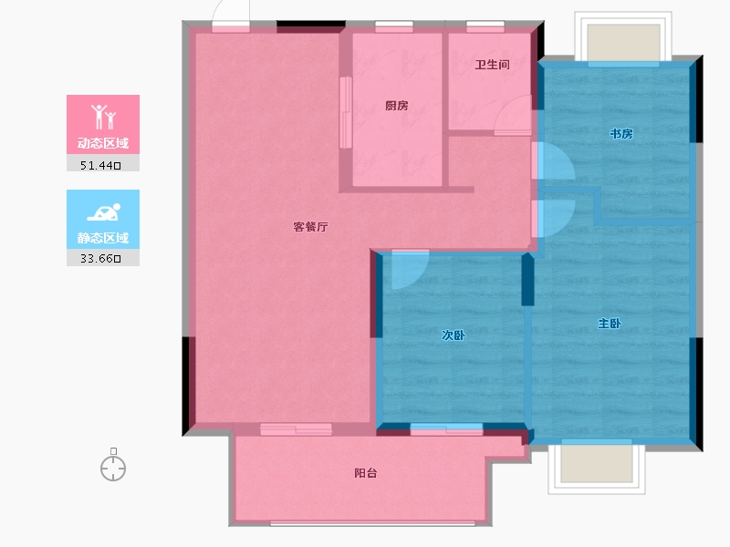 江苏省-南通市-卓越华宸世纪-76.80-户型库-动静分区