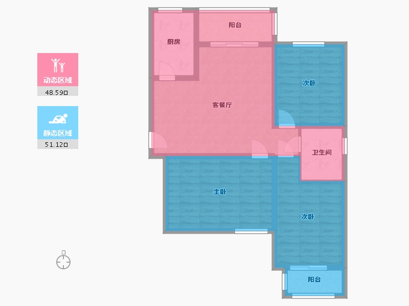 河北省-唐山市-金域名邸-89.11-户型库-动静分区