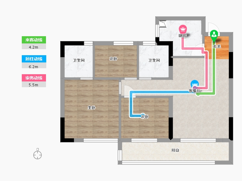 福建省-宁德市-宁德世通现代城-71.22-户型库-动静线