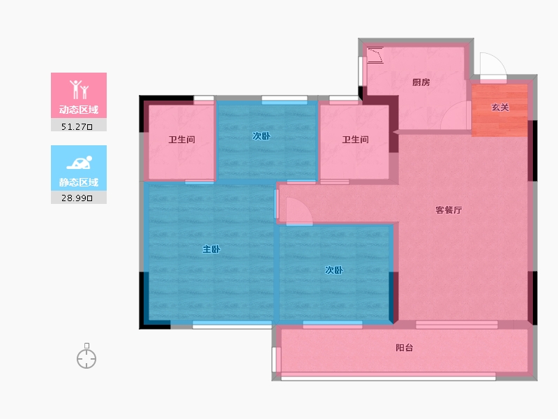 福建省-宁德市-宁德世通现代城-71.22-户型库-动静分区