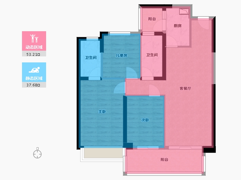 四川省-成都市-建发中央湾区-80.93-户型库-动静分区