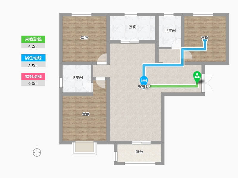 陕西省-西安市-观园壹号-98.40-户型库-动静线