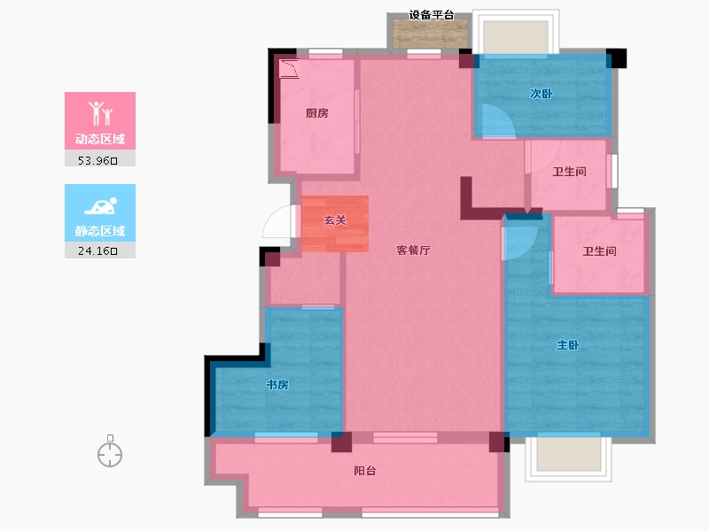 福建省-宁德市-奥园世林弘著-70.40-户型库-动静分区