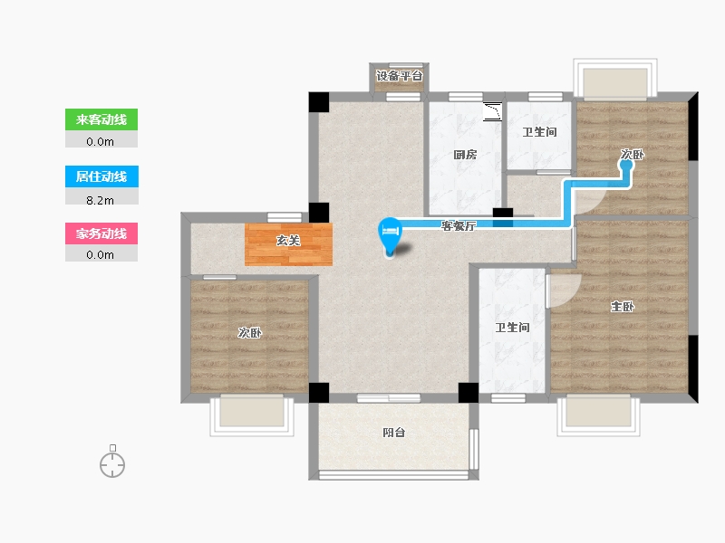 福建省-宁德市-奥园世林弘著-86.40-户型库-动静线