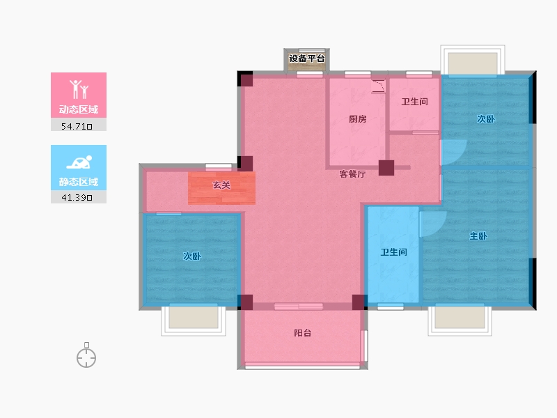 福建省-宁德市-奥园世林弘著-86.40-户型库-动静分区