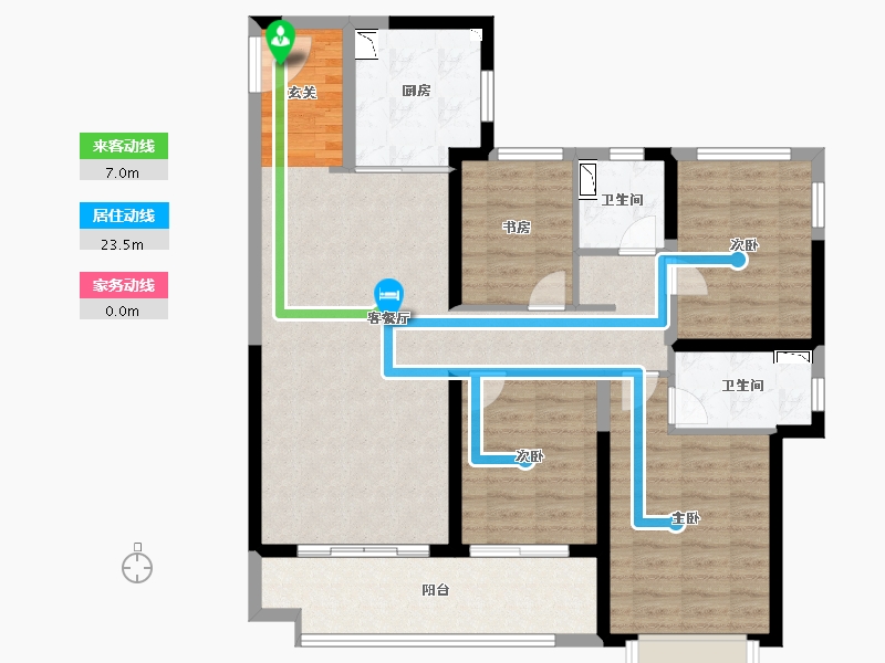 陕西省-渭南市-渭南雅居乐翰林雅郡-105.00-户型库-动静线