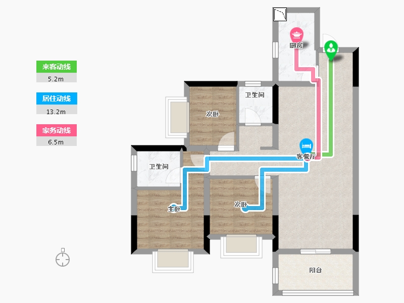 贵州省-贵阳市-景融·南湖里-73.00-户型库-动静线