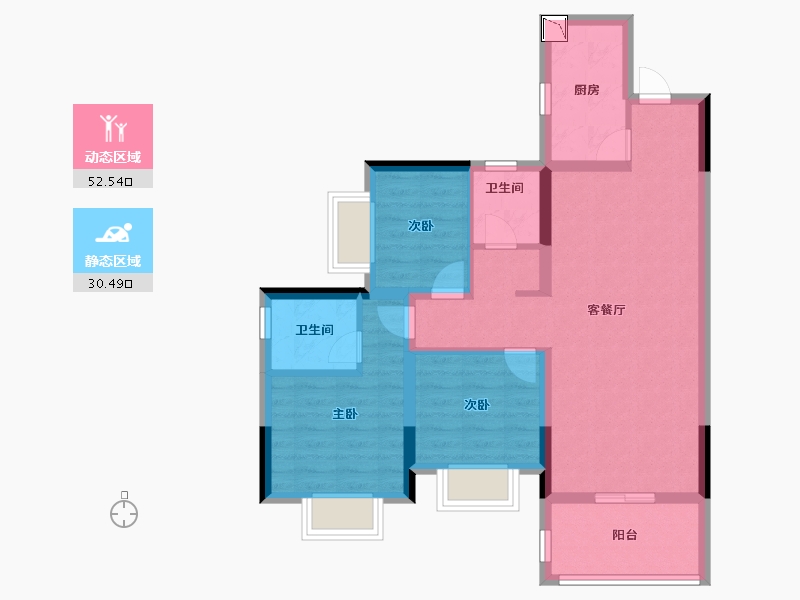 贵州省-贵阳市-景融·南湖里-73.00-户型库-动静分区