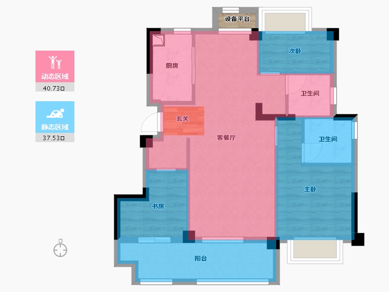 福建省-宁德市-奥园世林弘著-70.41-户型库-动静分区