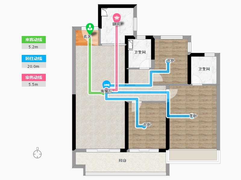 陕西省-渭南市-渭南雅居乐翰林雅郡-92.00-户型库-动静线