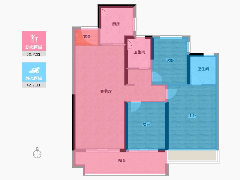 陕西省-渭南市-渭南雅居乐翰林雅郡-92.00-户型库-动静分区