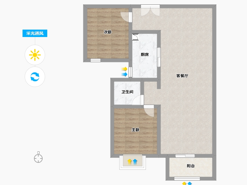 陕西省-西安市-观园壹号-74.99-户型库-采光通风