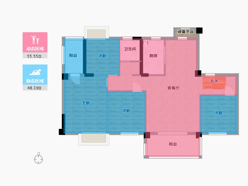 福建省-宁德市-奥园世林弘著-94.40-户型库-动静分区