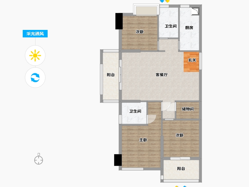 福建省-宁德市-东晟广场-104.01-户型库-采光通风