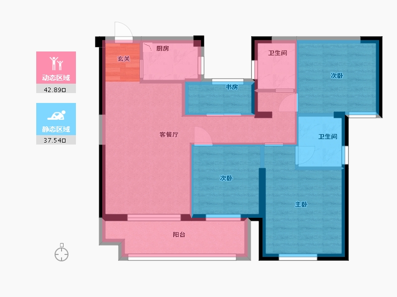 福建省-宁德市-霞浦中茵・翰林国际-71.17-户型库-动静分区