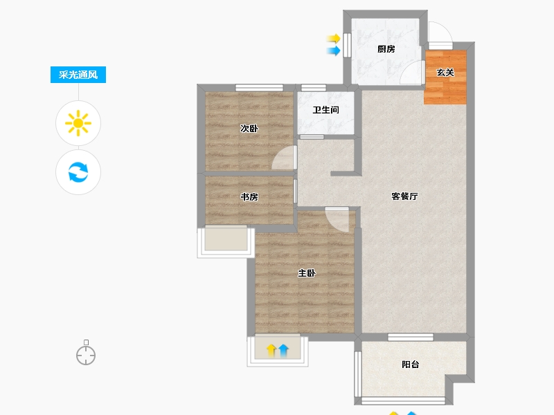 福建省-宁德市-东晟广场-72.00-户型库-采光通风