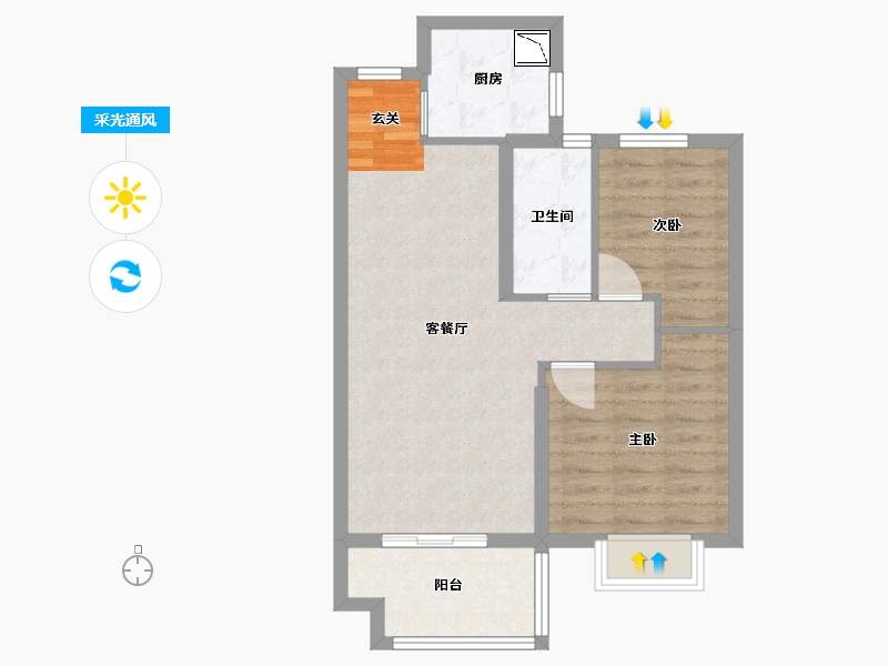 福建省-宁德市-东晟广场-64.00-户型库-采光通风