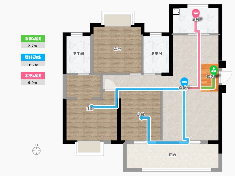 福建省-宁德市-福鼎宝龙世家-94.40-户型库-动静线