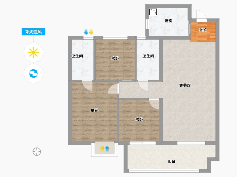 福建省-宁德市-东晟广场-88.00-户型库-采光通风