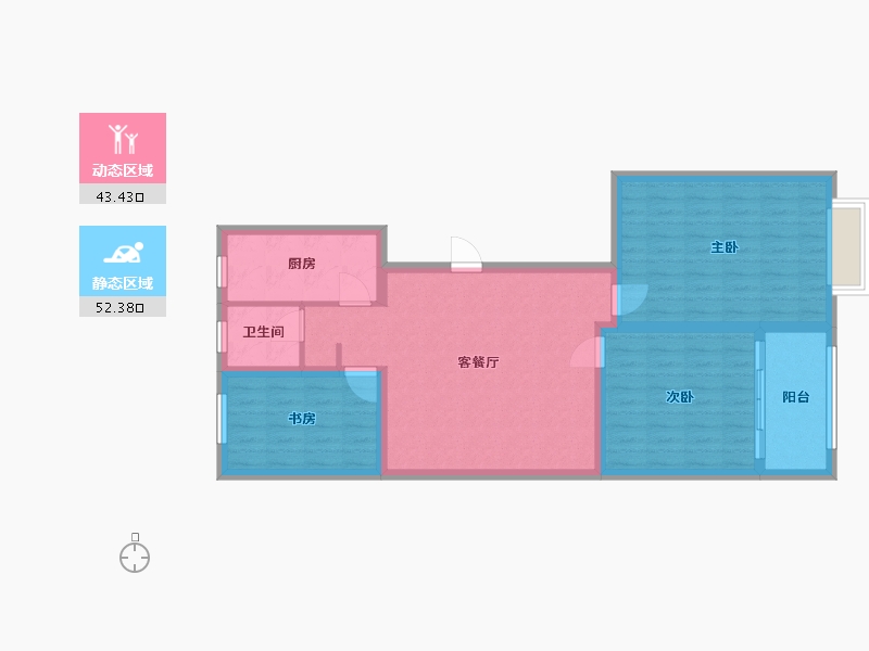 山东省-潍坊市-恒信阳光假日-86.06-户型库-动静分区