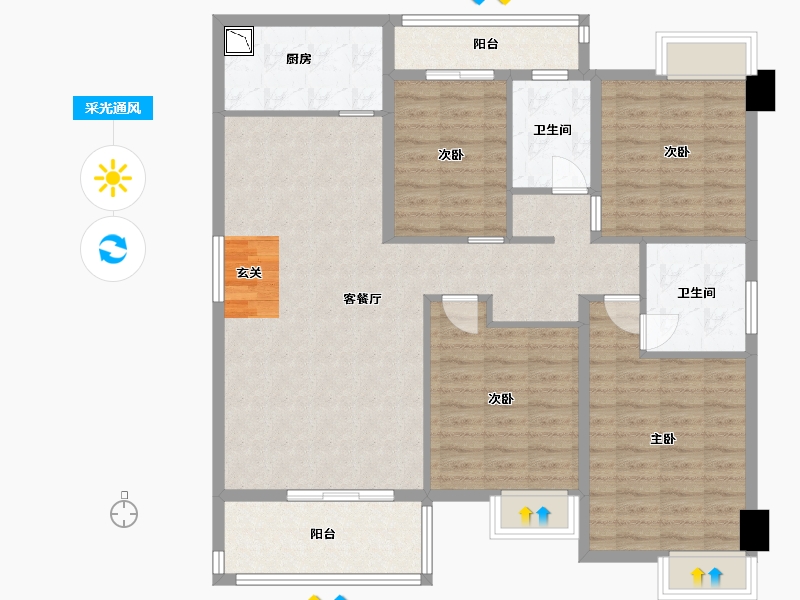 福建省-宁德市-东晟广场-120.00-户型库-采光通风