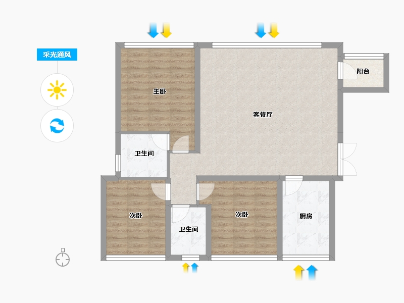 四川省-遂宁市-华泰・泰和美邸-92.13-户型库-采光通风