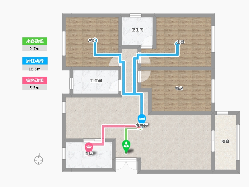 山东省-济宁市-东方御府-104.65-户型库-动静线