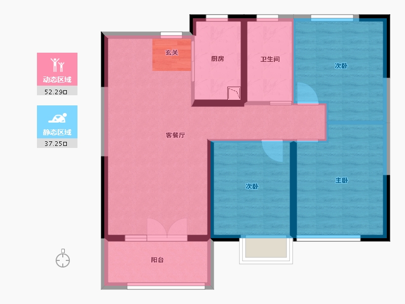 山东省-聊城市-东昌天悦-79.99-户型库-动静分区