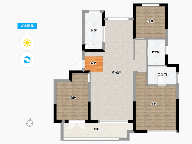 山东省-聊城市-东昌天悦-99.20-户型库-采光通风