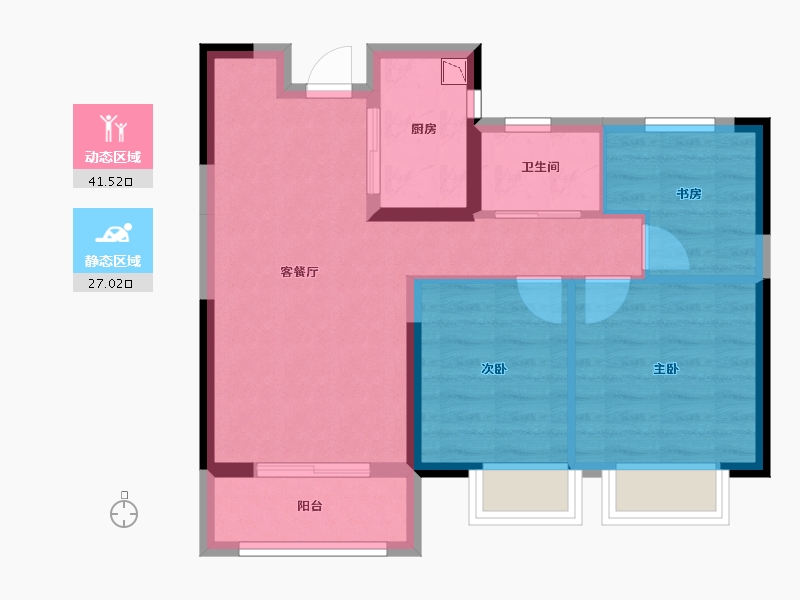 湖北省-武汉市-武汉绿地城-60.73-户型库-动静分区