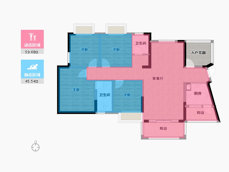 广东省-东莞市-盛和雅颂-98.51-户型库-动静分区