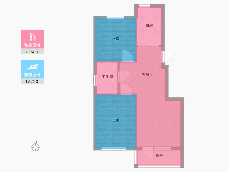 辽宁省-大连市-国合锦城-46.59-户型库-动静分区