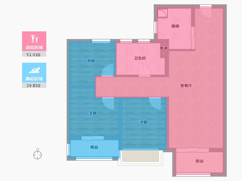 浙江省-台州市-台州万科城-71.20-户型库-动静分区