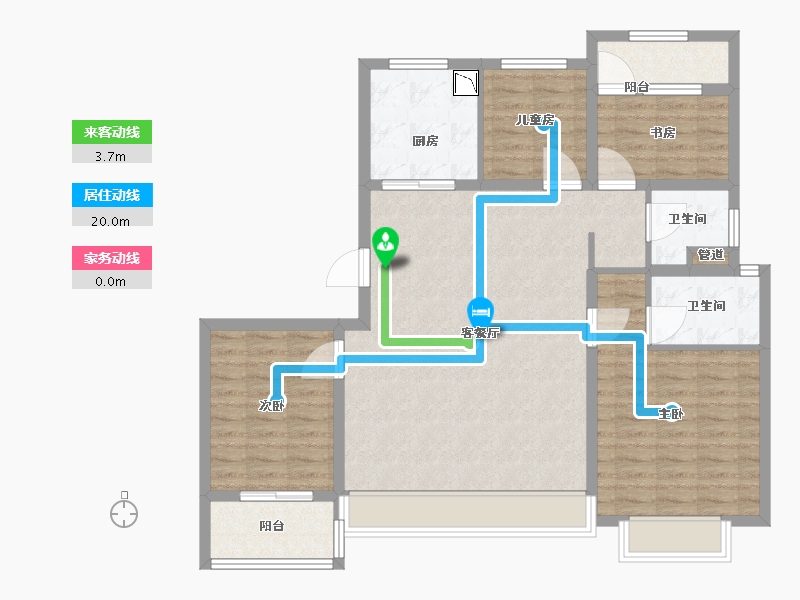 浙江省-台州市-台州万科城-104.00-户型库-动静线